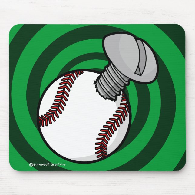 Screwball Mousepad (Green Spiral BG) (Front)