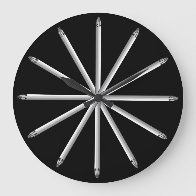 Screwdriver Bits - Contemporary Stylish Modern Large Clock (Front)