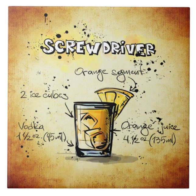 Screwdriver Cocktail Recipe Gold Bar Ceramic Tile (Front)