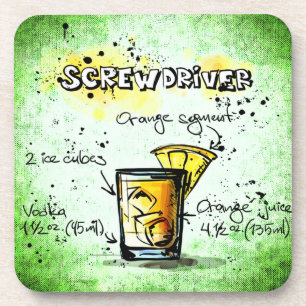 Screwdriver Drink Recipe Beverage Coaster