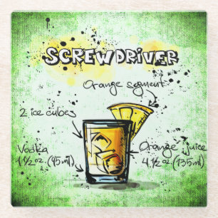 Screwdriver Drink Recipe Glass Coaster