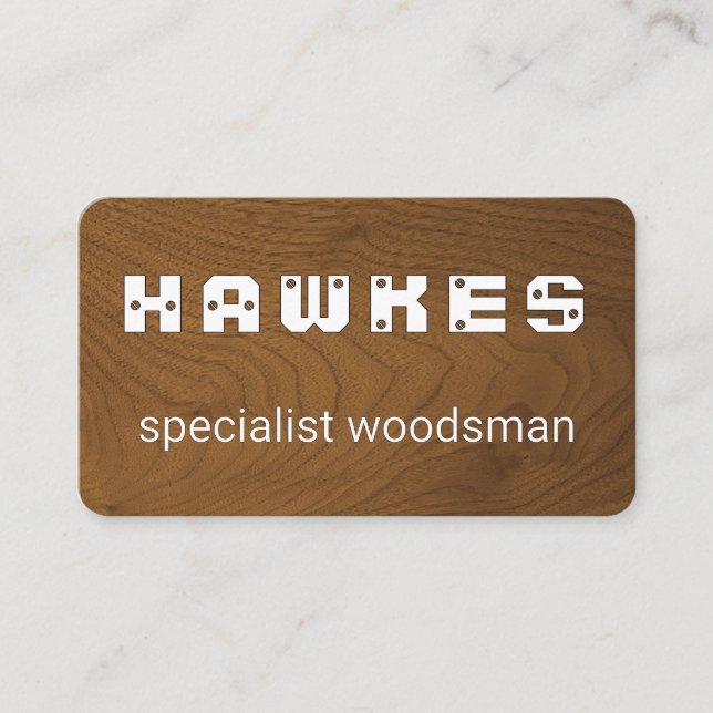 Screwed In Panel Your Name Business Card (Front)