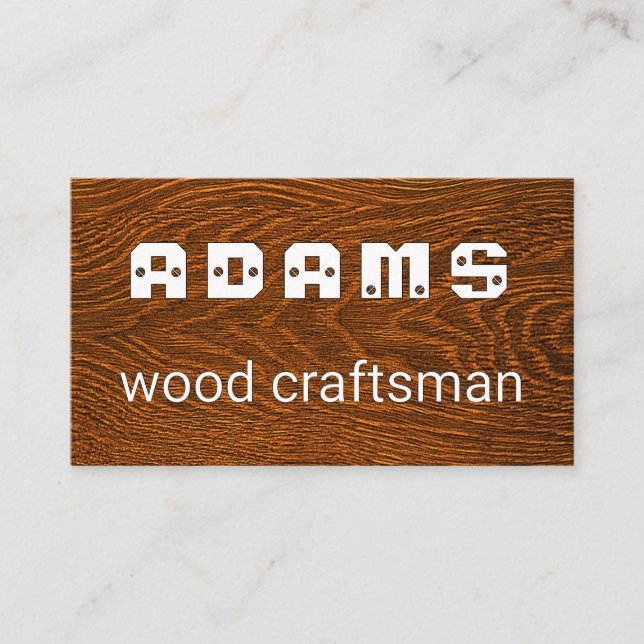 Screwed In Panel Your Name Business Card (Front)