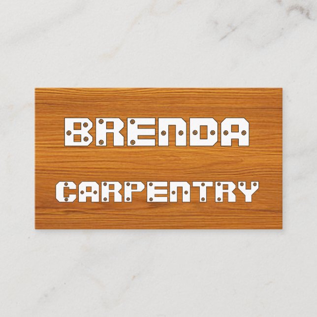 Screwed In Panel Your Name Business Card (Front)