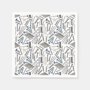 Screws and nails x4 napkins
