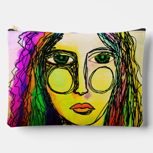 Scribble Abstract Digital Painting Accessory Pouch