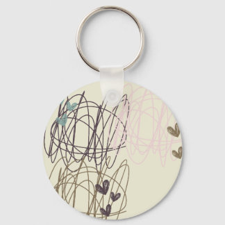 Scribble and hearts- Work in Progress Keychain