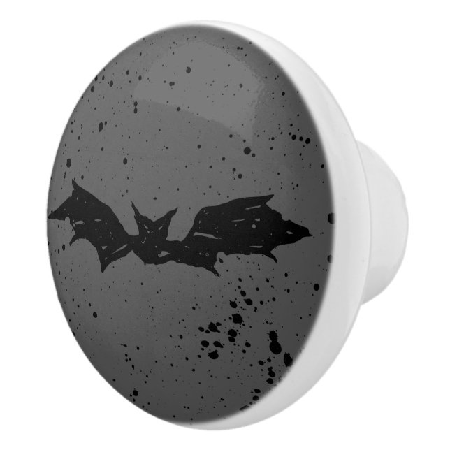 Scribble Bat Ceramic Knob (Right)