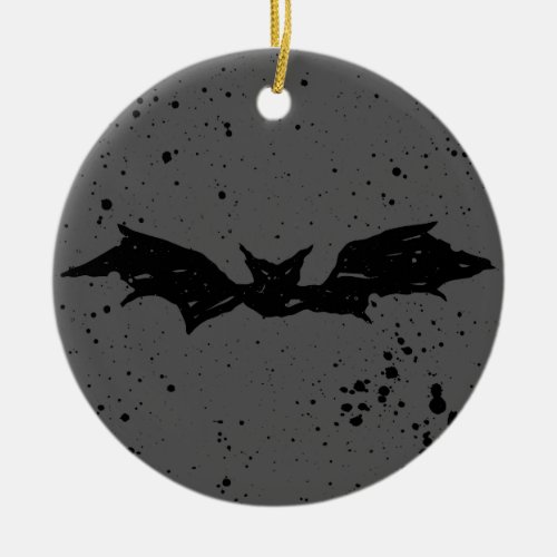 Scribble Bat Ceramic Ornament
