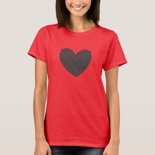 Scribble Black Heart T_Shirt