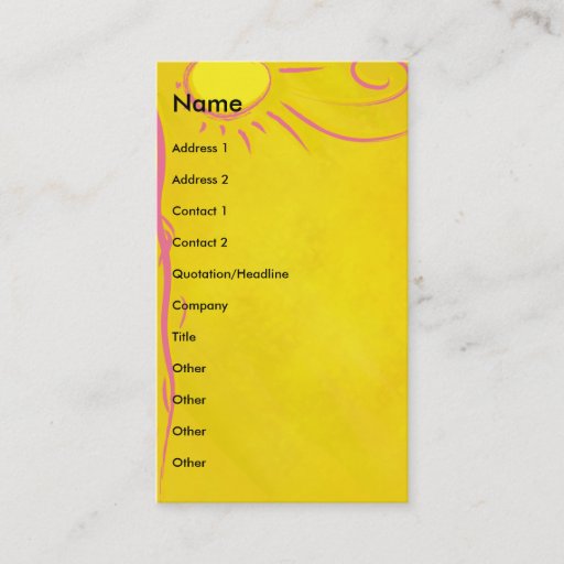 Customizable scribble cartoon sun business card templates