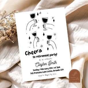 Scribble Cheers to Retirement Party Invitation