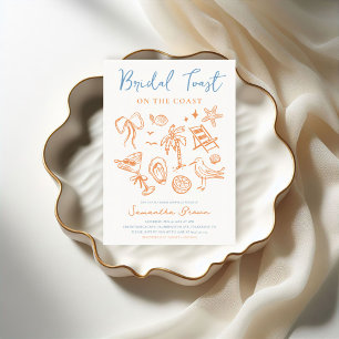Scribble Coastal Bridal Shower Invitation