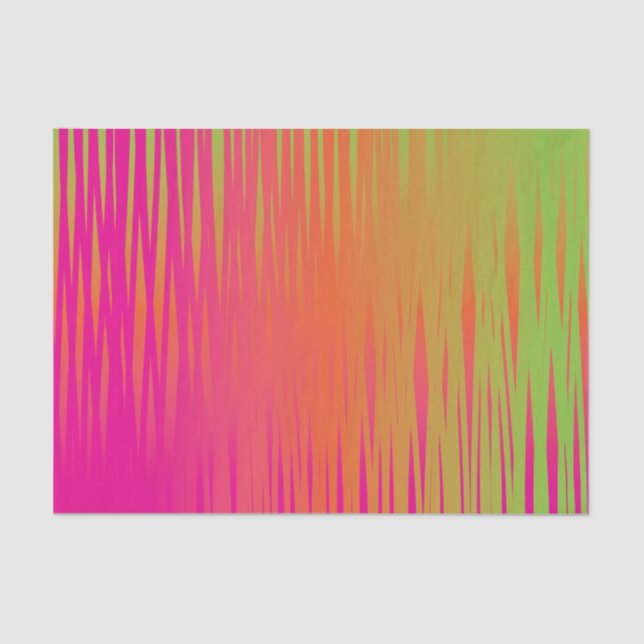 Scribble Effect in a Pink, Orange and Lime Green Tissue Paper (Front)