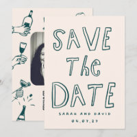 Scribble Funny Doodle Save the date