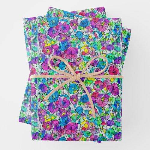 Scribble Garden Wrapping Paper Sheets