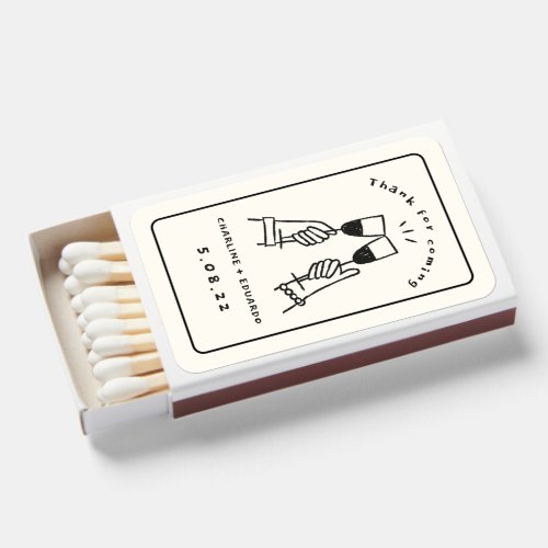  Scribble Hand Drawn Funny Wedding  Matchboxes