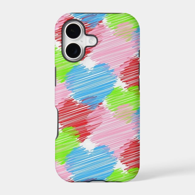 scribble-hearts iphone case (Back)