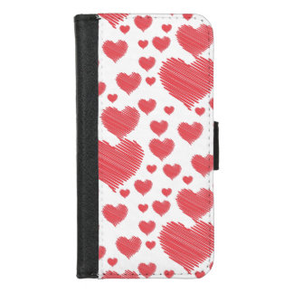 Scribble Hearts iPhone 8/7 Wallet Case