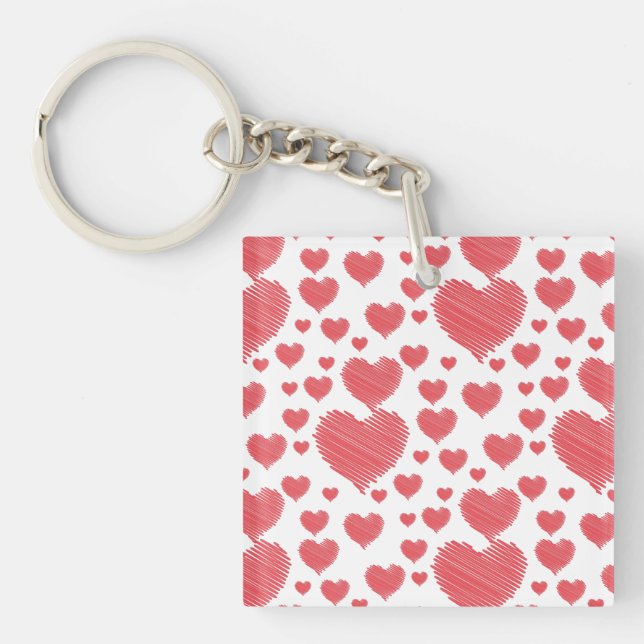 Scribble Hearts Keychain (Front)