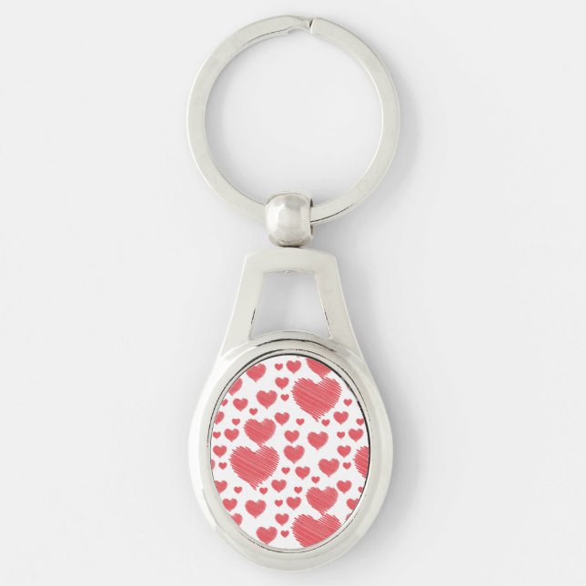 Scribble Hearts Keychain (Front)