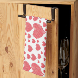 Scribble Hearts Kitchen Towel