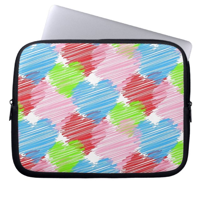 scribble-hearts laptop sleeve (Front)