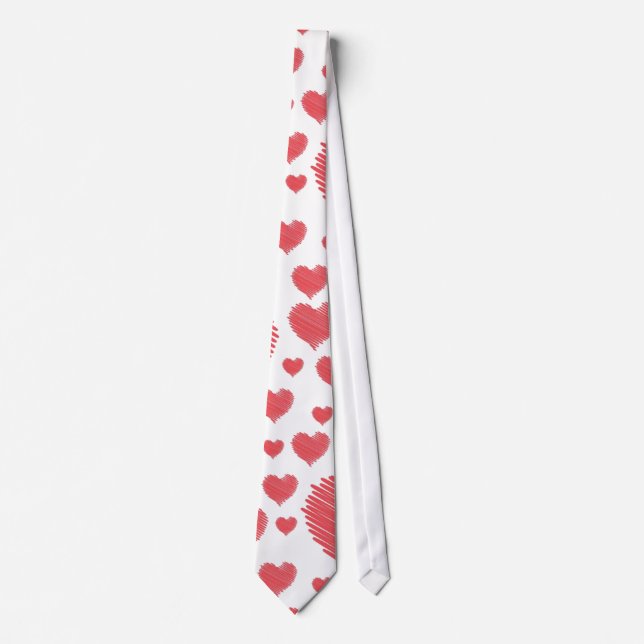 Scribble Hearts Neck Tie (Front)