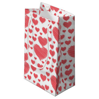 Scribble Hearts Small Gift Bag