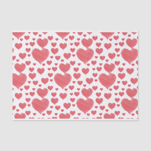 Scribble Hearts Tissue Paper (Front)