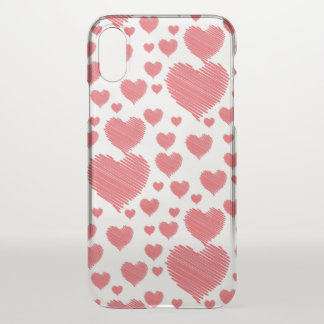 Scribble Hearts iPhone X Case