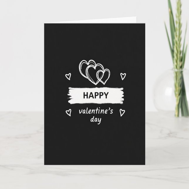 Scribble Hearts Valentines Day Card (Front)