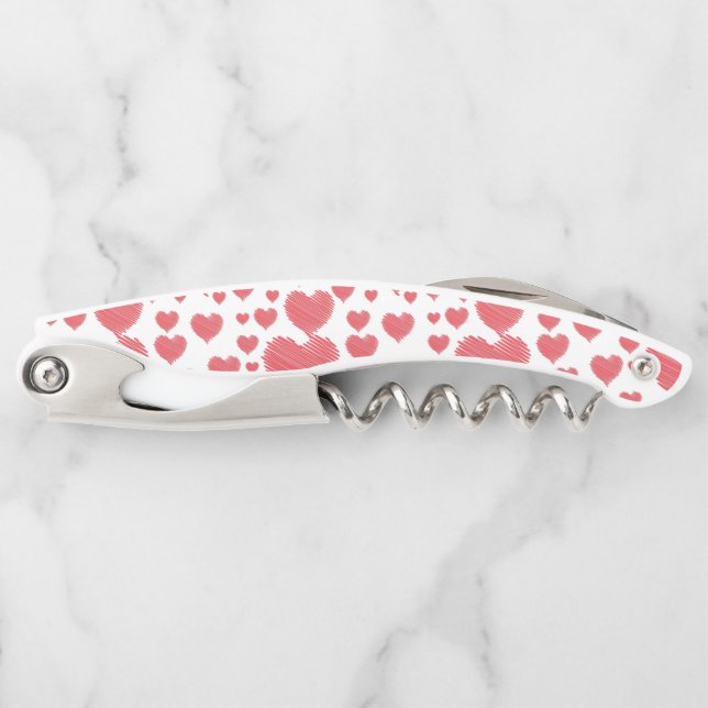 Scribble Hearts Waiter's Corkscrew (Front)