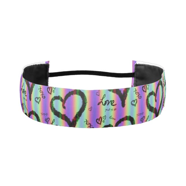 Scribble Love Xoxo Heart Stripe Non-Slip Headbands (Front)