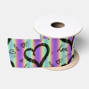 Scribble Love Xoxo Heart Stripe Ribbon