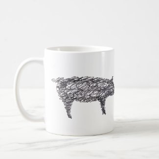 Scribble Pig Original Artwork Coffee Mug by Paul Myrick