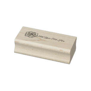 Scribble Rose Small Business Logo Rubber Stamp
