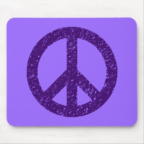 Scribble Stencilled Peace Symbol Mouse Pad