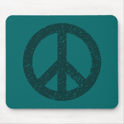 Scribble Stencilled Peace Symbol Mouse Pad