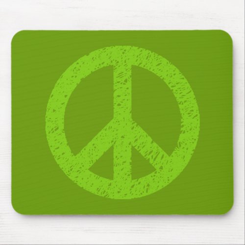 Scribble Stencilled Peace Symbol Mouse Pad