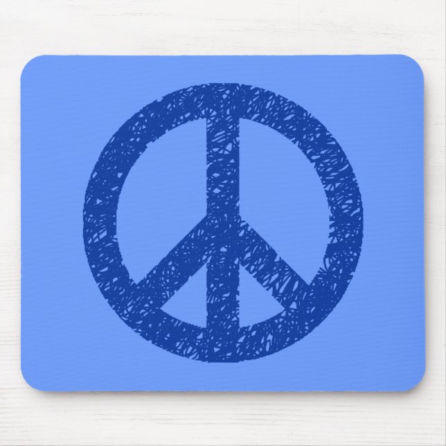 Scribble Stencilled Peace Symbol Mouse Pad (Front)