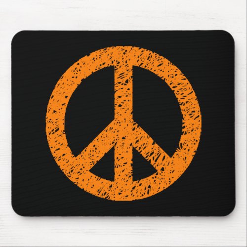 Scribble Stencilled Peace Symbol Mouse Pad