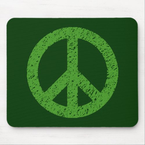 Scribble Stencilled Peace Symbol Mouse Pad