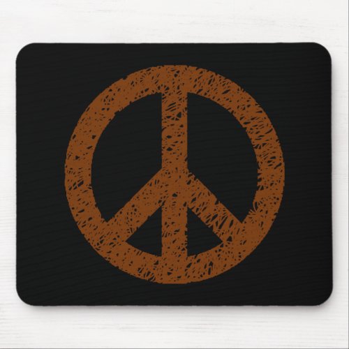 Scribble Stencilled Peace Symbol Mouse Pad