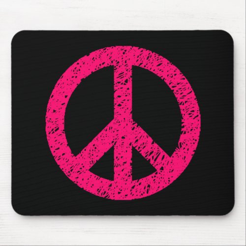 Scribble Stencilled Peace Symbol Mouse Pad