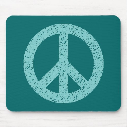 Scribble Stencilled Peace Symbol Mouse Pad