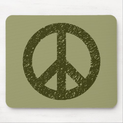 Scribble Stencilled Peace Symbol Mouse Pad