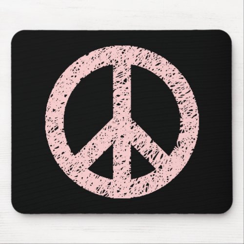 Scribble Stencilled Peace Symbol Mouse Pad