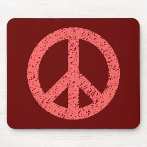 Scribble Stencilled Peace Symbol Mouse Pad