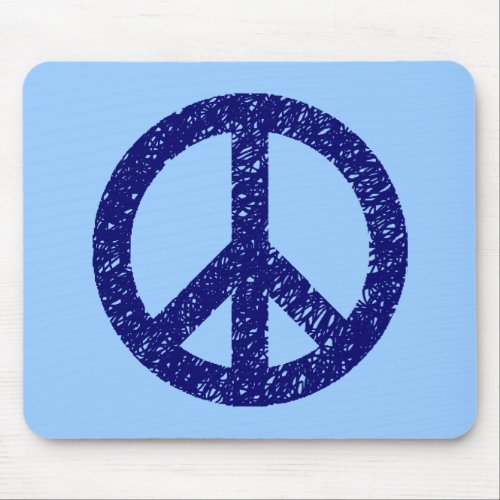 Scribble Stencilled Peace Symbol Mouse Pad